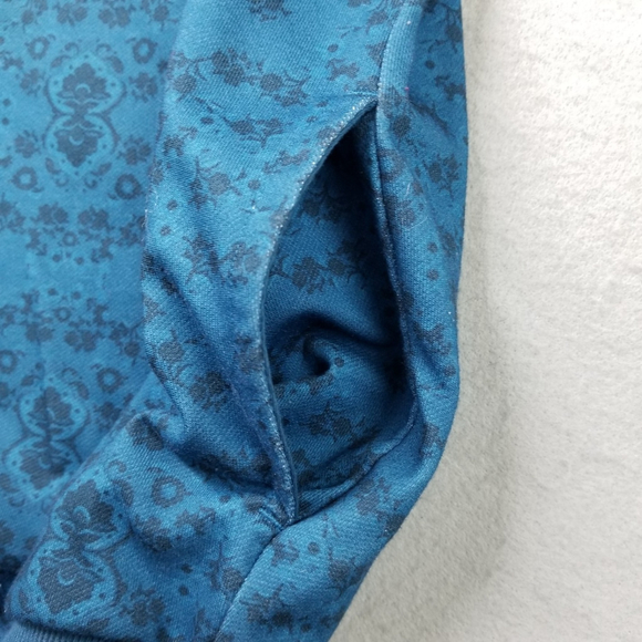 Adidas Sweatshirt Womens Size M Blue Farm Rio Borbomix Butterfly Oversized - Picture 7 of 10